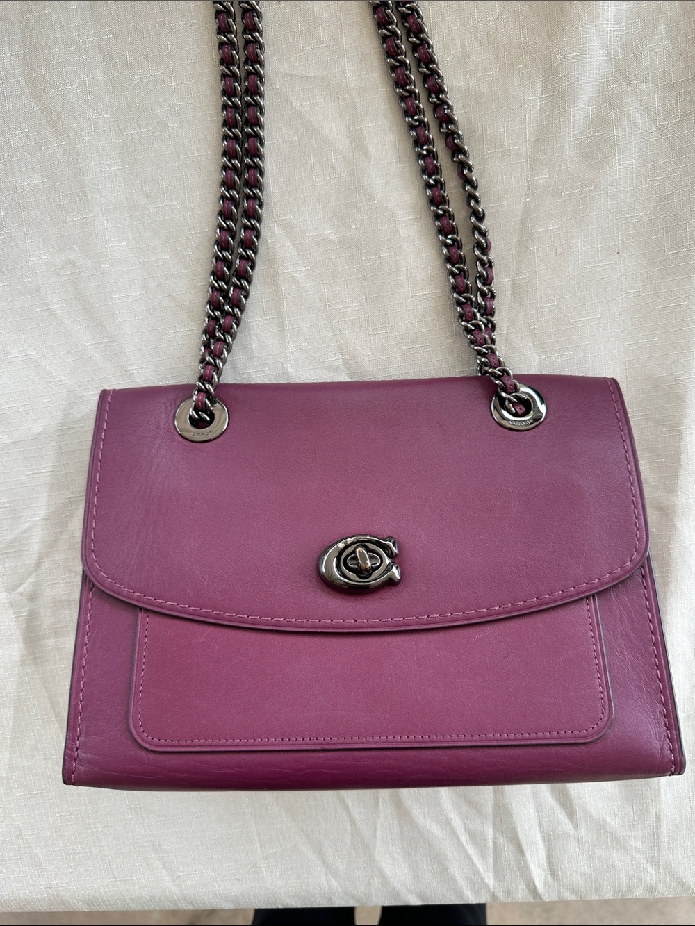 Coach Parker shoulder bag deep burgundy